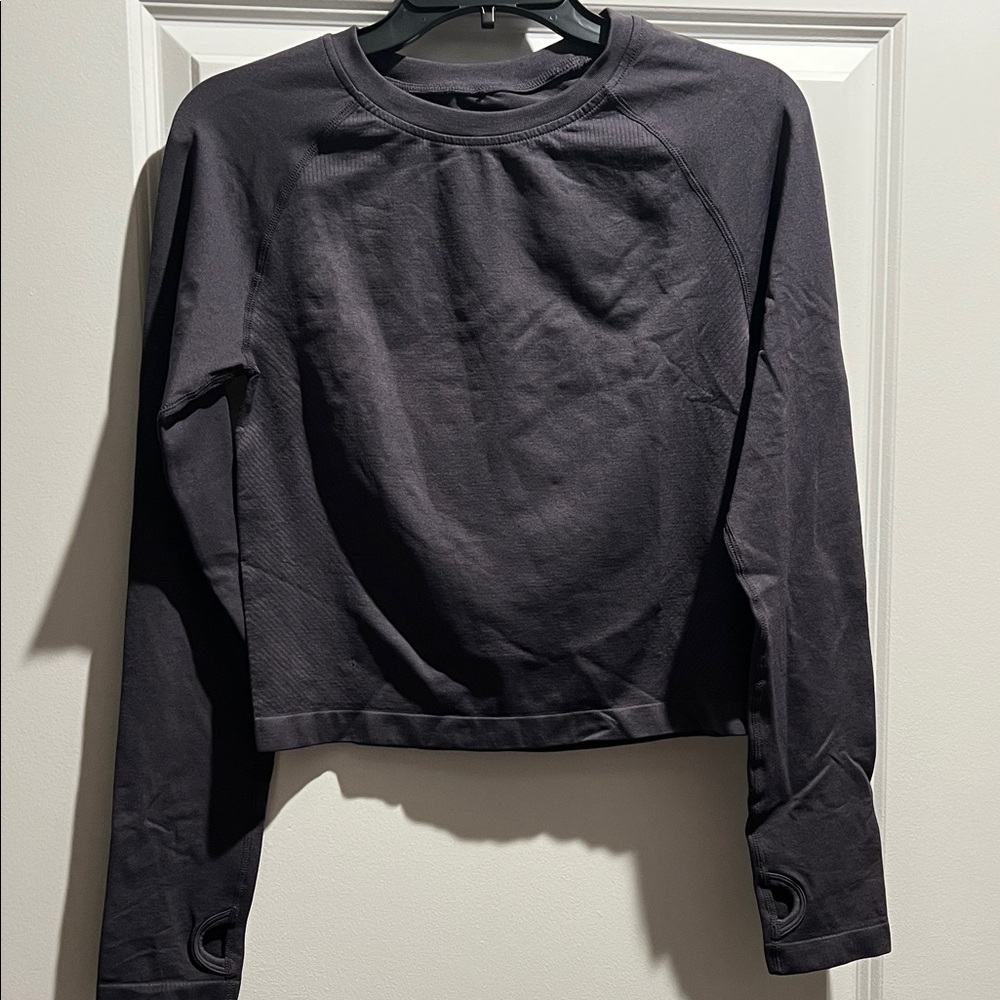 Women's Black Long Sleeve Workout Top